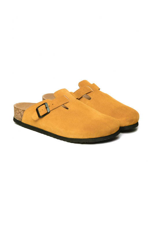 Costa- Natural Cork- Suede Leather- Mustard