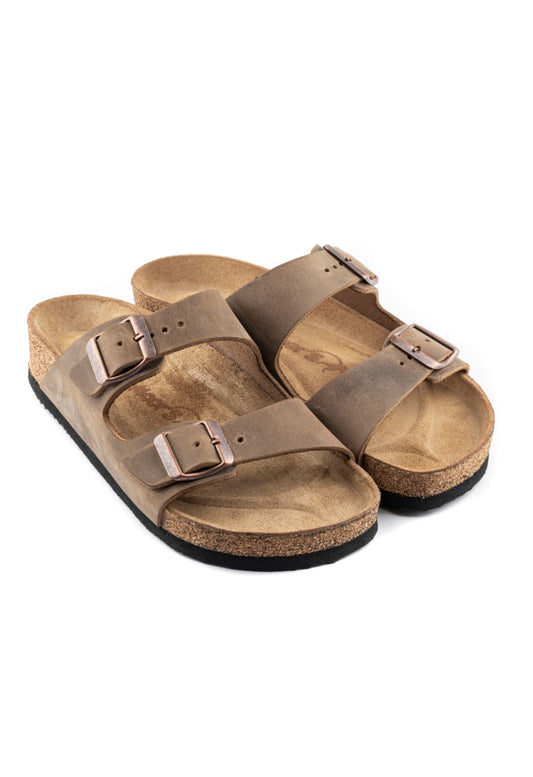 Maria- Natural Cork- Oiled Leather- Tabacco