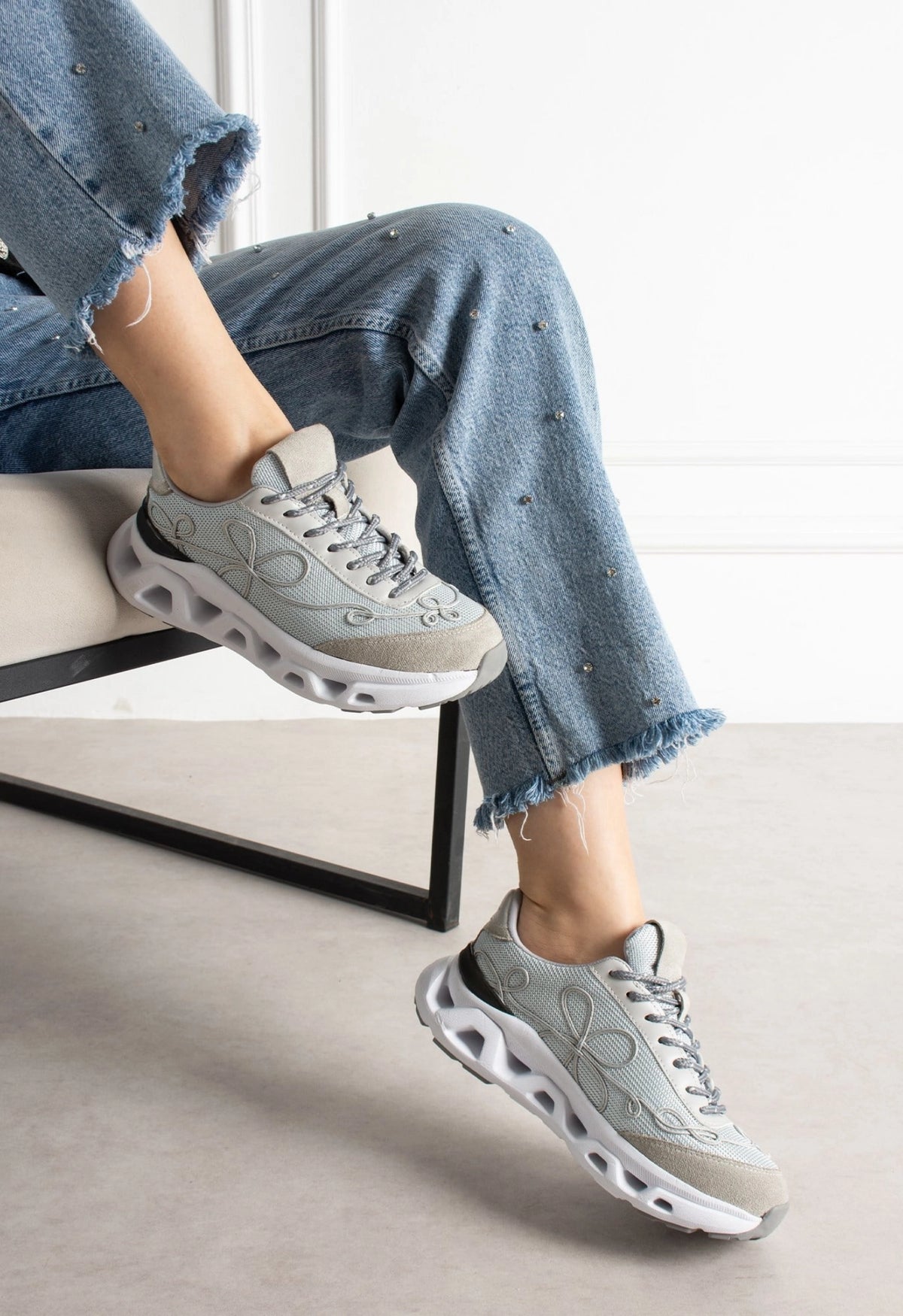 Lemoors Mia Fileli Yüzey Havalı Hafif Yumuşak Tabanlı Sneaker