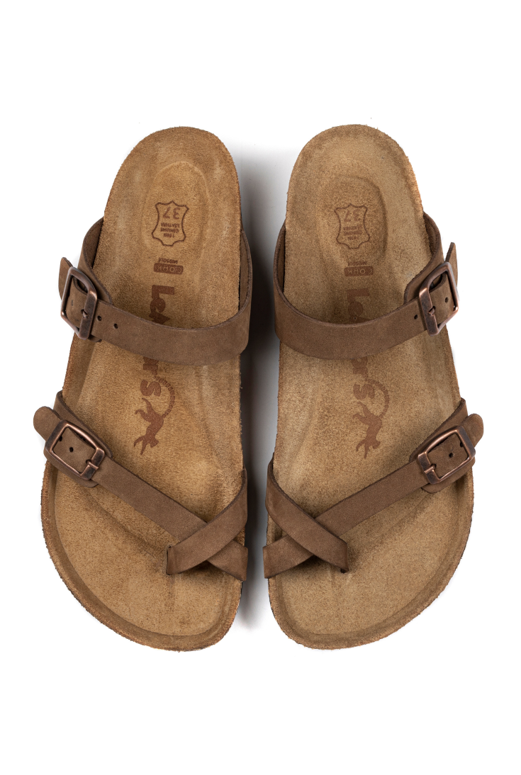 Adriana- Natural Cork- Nubuck Leather- Sand