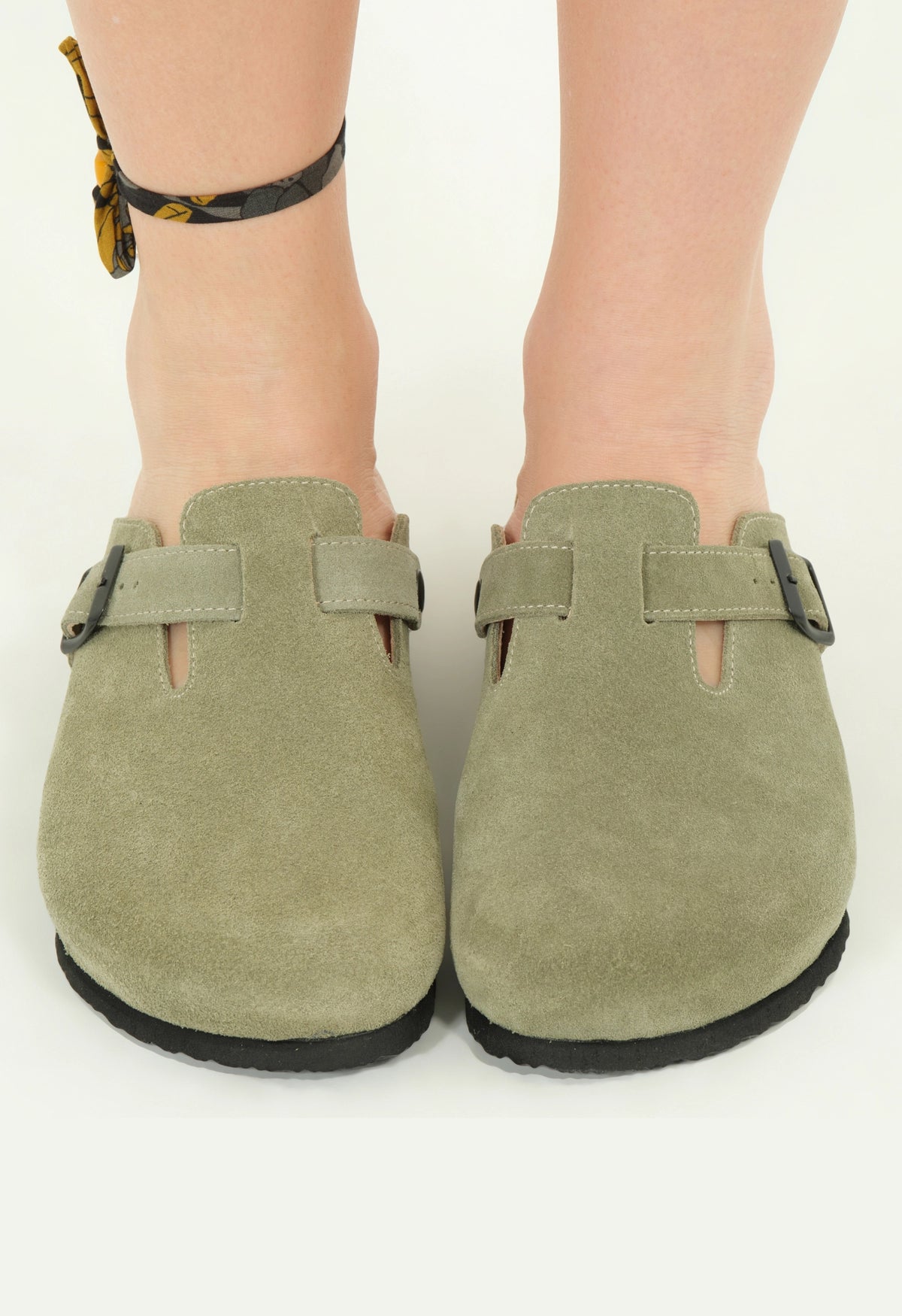 Susana- Natural Cork- Suede Leather- Avocado