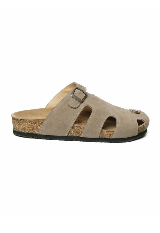 Marta- Natural Cork- Suede Leather- Mink