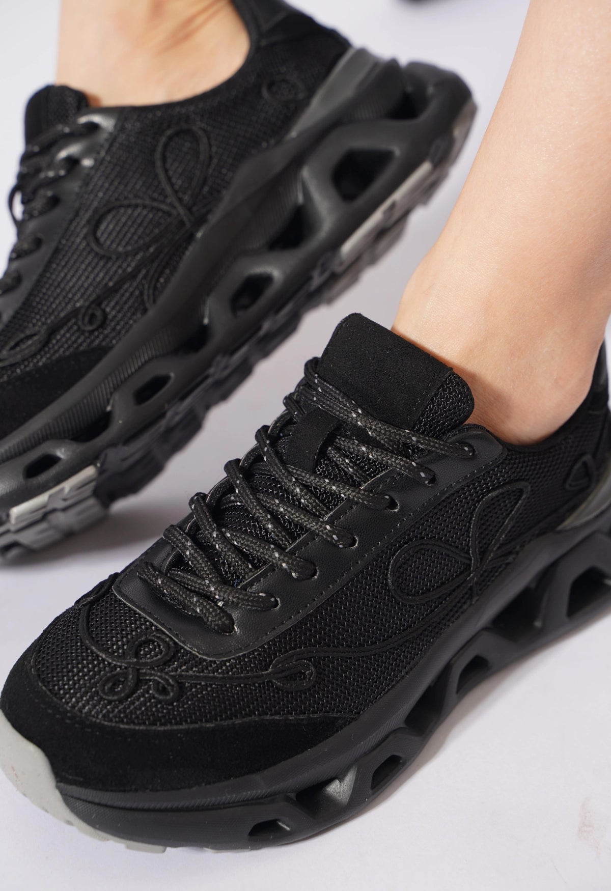 Lemoors Mia Fileli Yüzey Havalı Hafif Yumuşak Tabanlı Sneaker