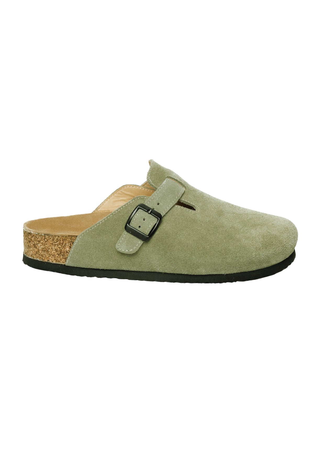 Susana- Natural Cork- Suede Leather- Avocado