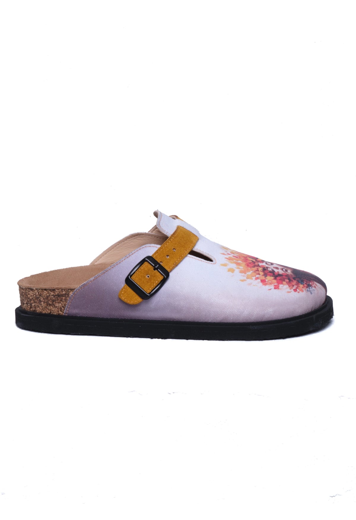 Justine- Natural Cork- Printed Waxed Canvas- Beige