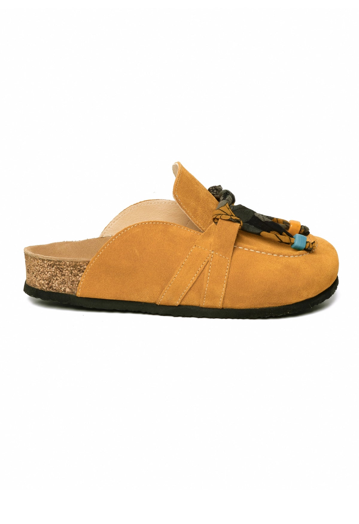 Rachel Natural Cork Suede Leather Mustard