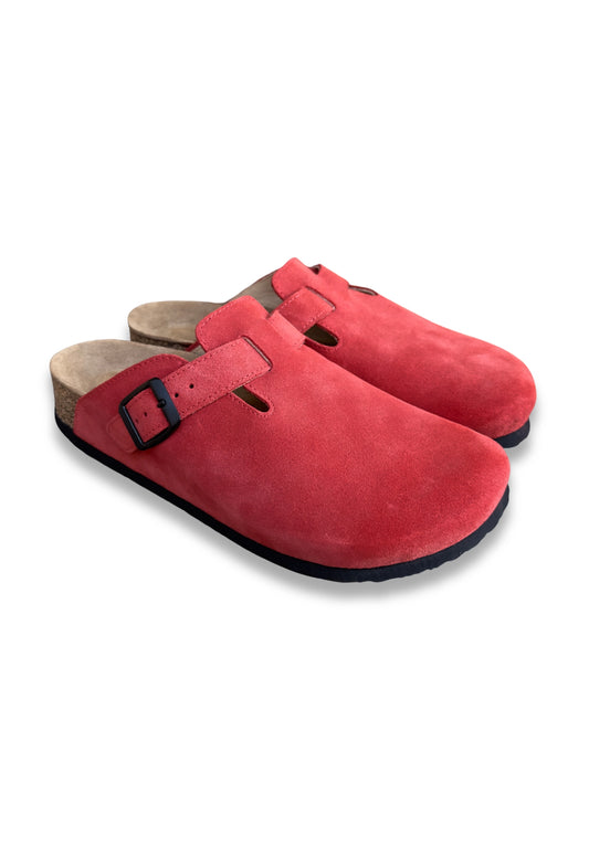 Susana- Natural Cork- Suede Leather- Coral