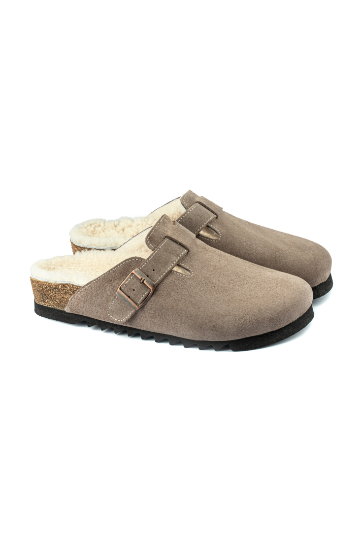 Costa Shearling- Natural Cork/ Suede Leather- Mink