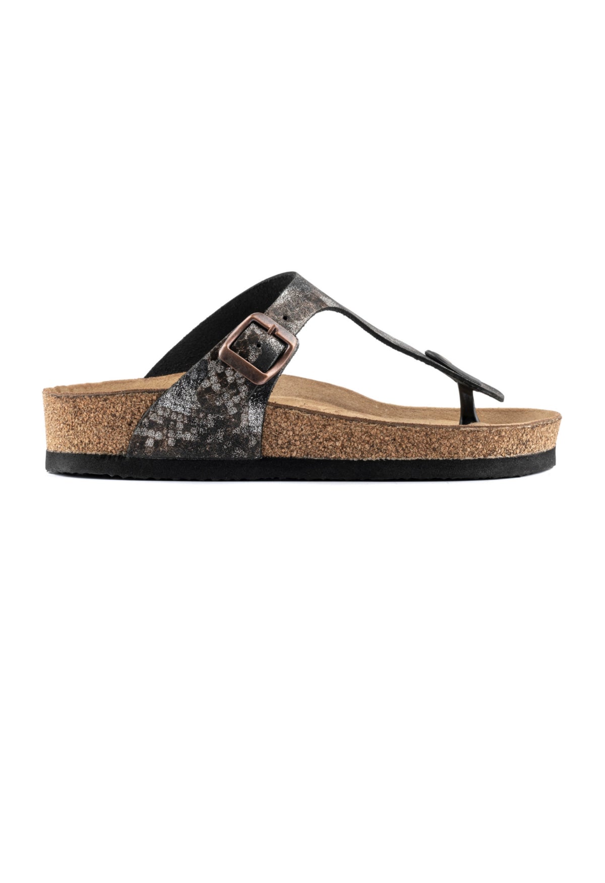 Juliana- Natural Cork/ Printed Leather- Golden Snake