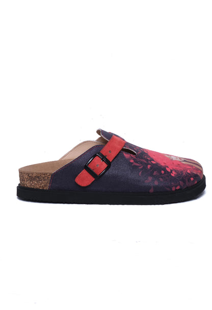 Justine- Natural Cork- Printed Waxed Canvas- Red Antrasit