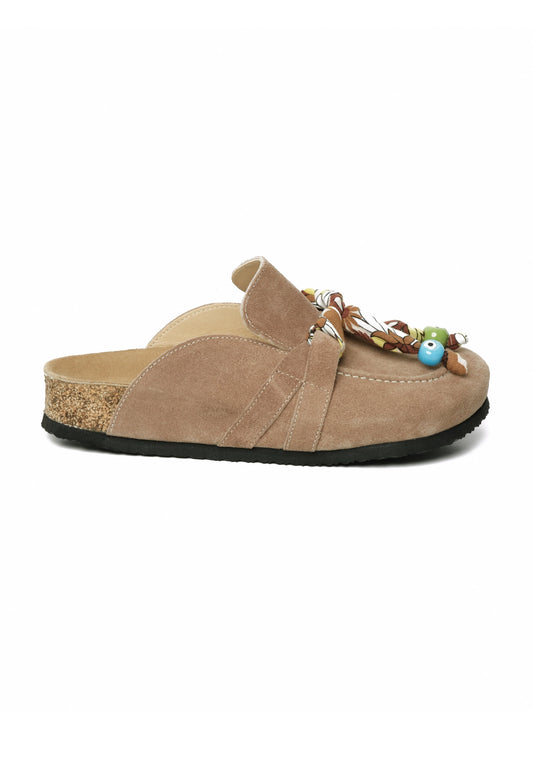 Rachel Natural Cork Suede Leather Mink