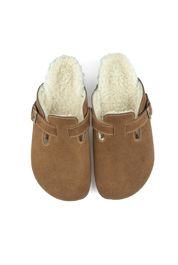 Susana Shearling- Natural Cork- Suede Shearling- Brown