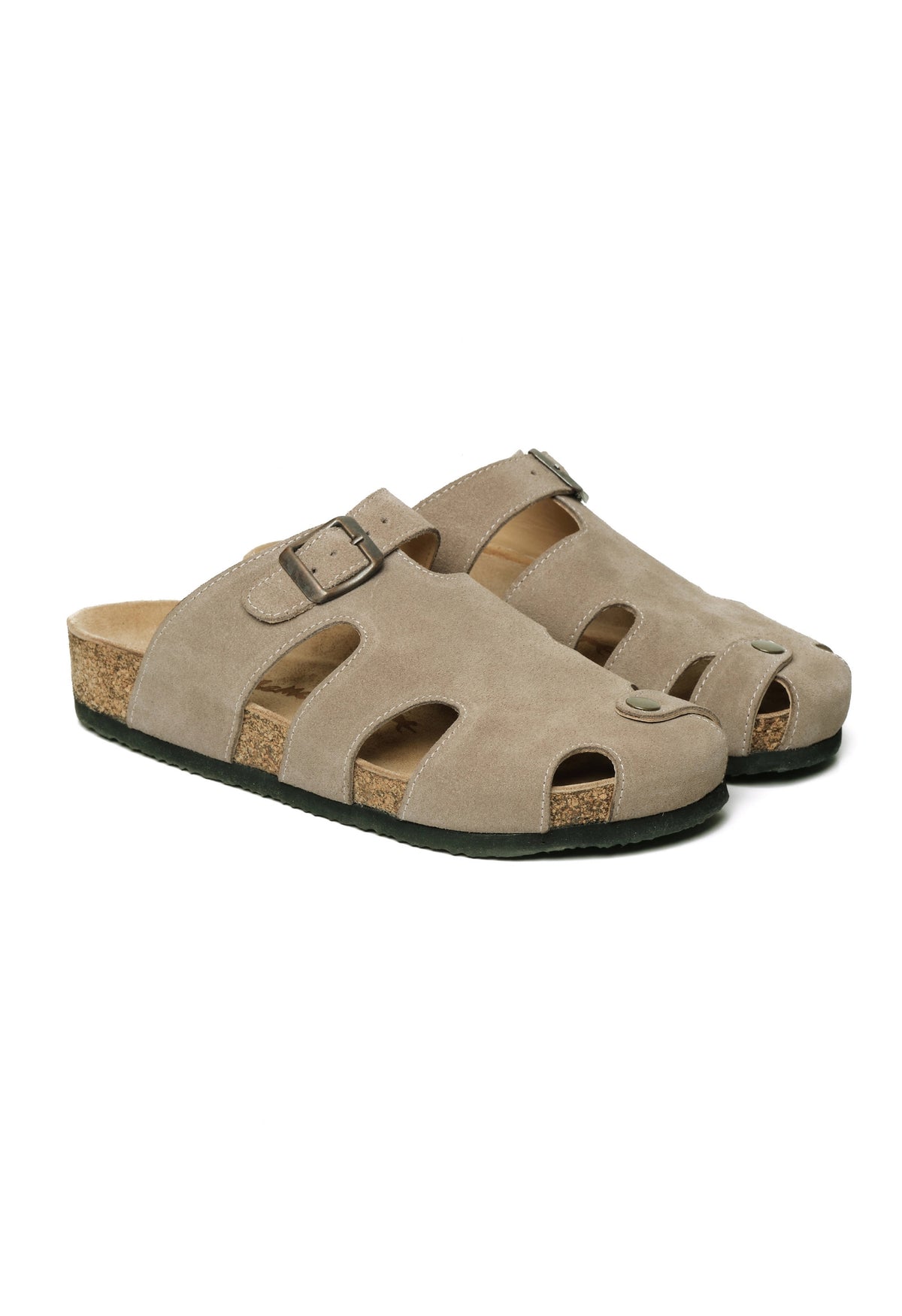 Marta- Natural Cork- Suede Leather- Mink