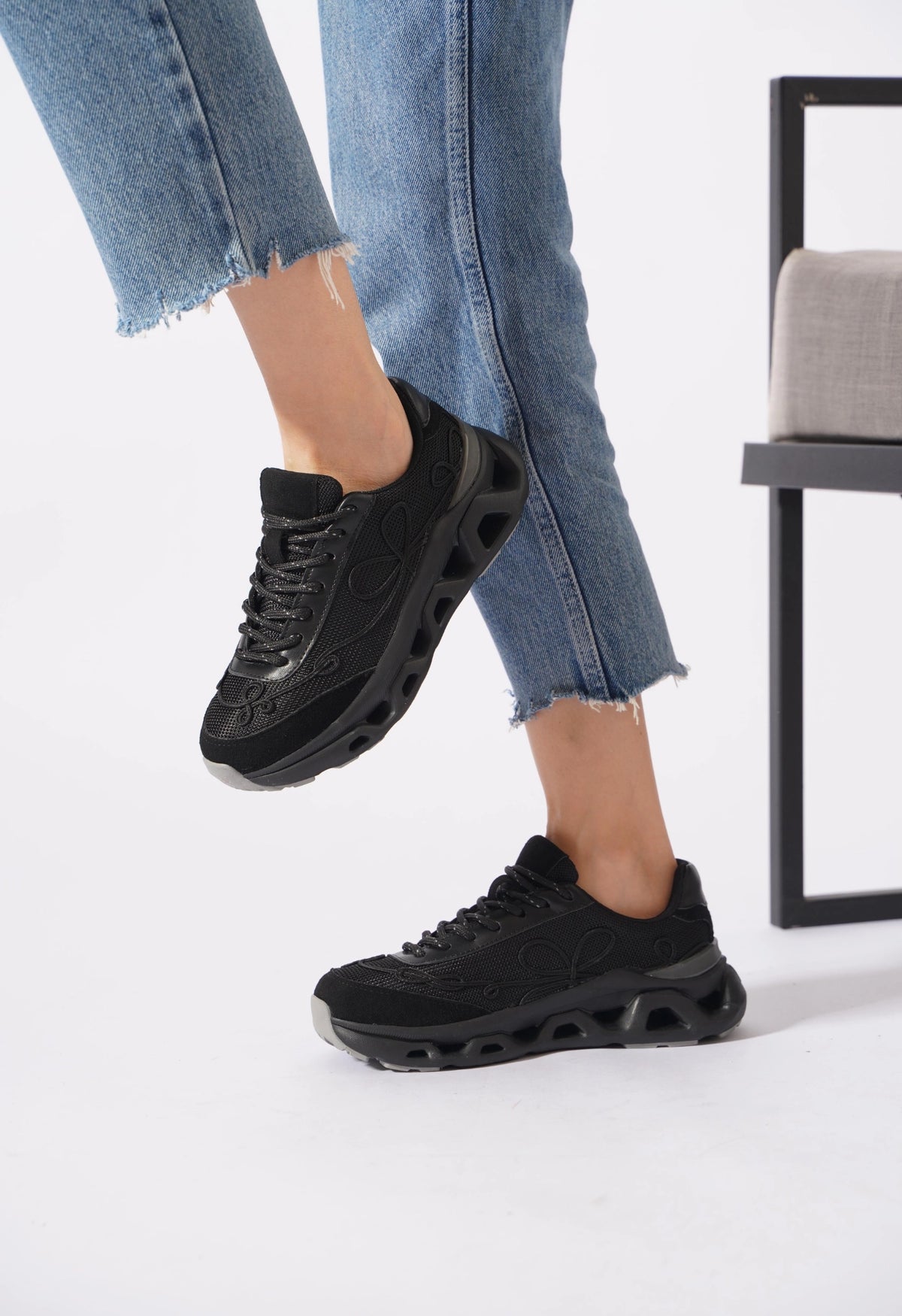 Lemoors Mia Fileli Yüzey Havalı Hafif Yumuşak Tabanlı Sneaker