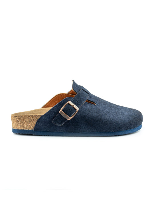Susana- Natural Cork- Suede Leather- Navy Blue