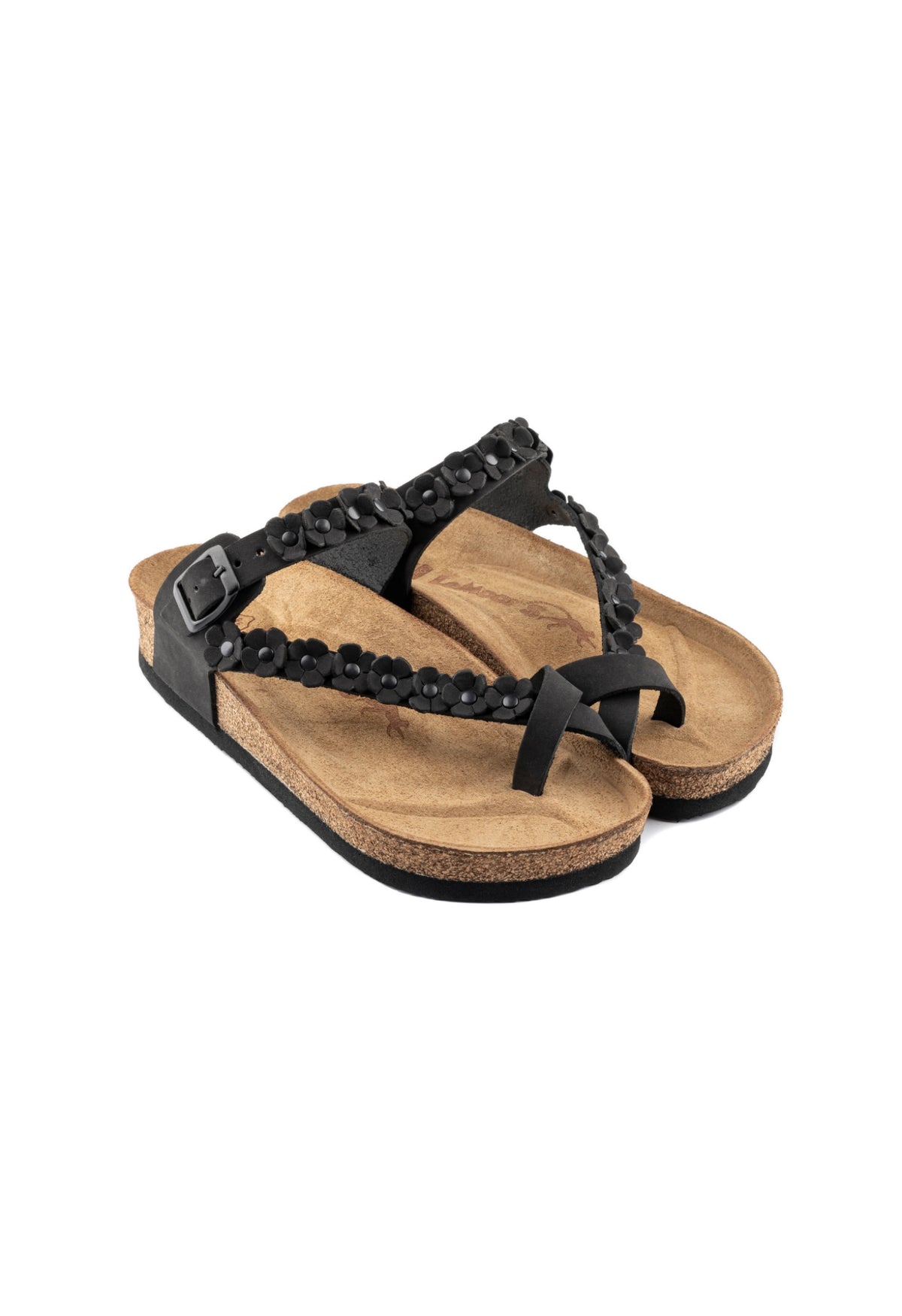 Jane- Natural Cork- Nubuck Leather- Black