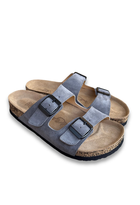 Maria Natural Cork Suede Leather Anthracite