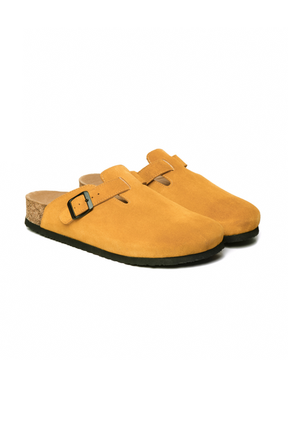 Costa- Natural Cork- Suede Leather- Mustard