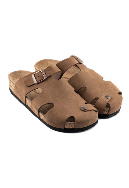 Diego- Natural Cork- Suede Leather- Sand