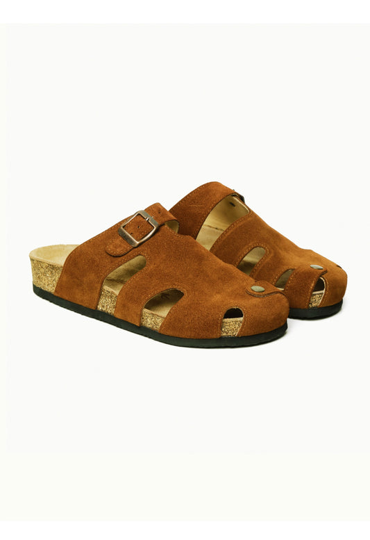 Diego- Natural Cork- Suede Leather- Cinnamon Powder