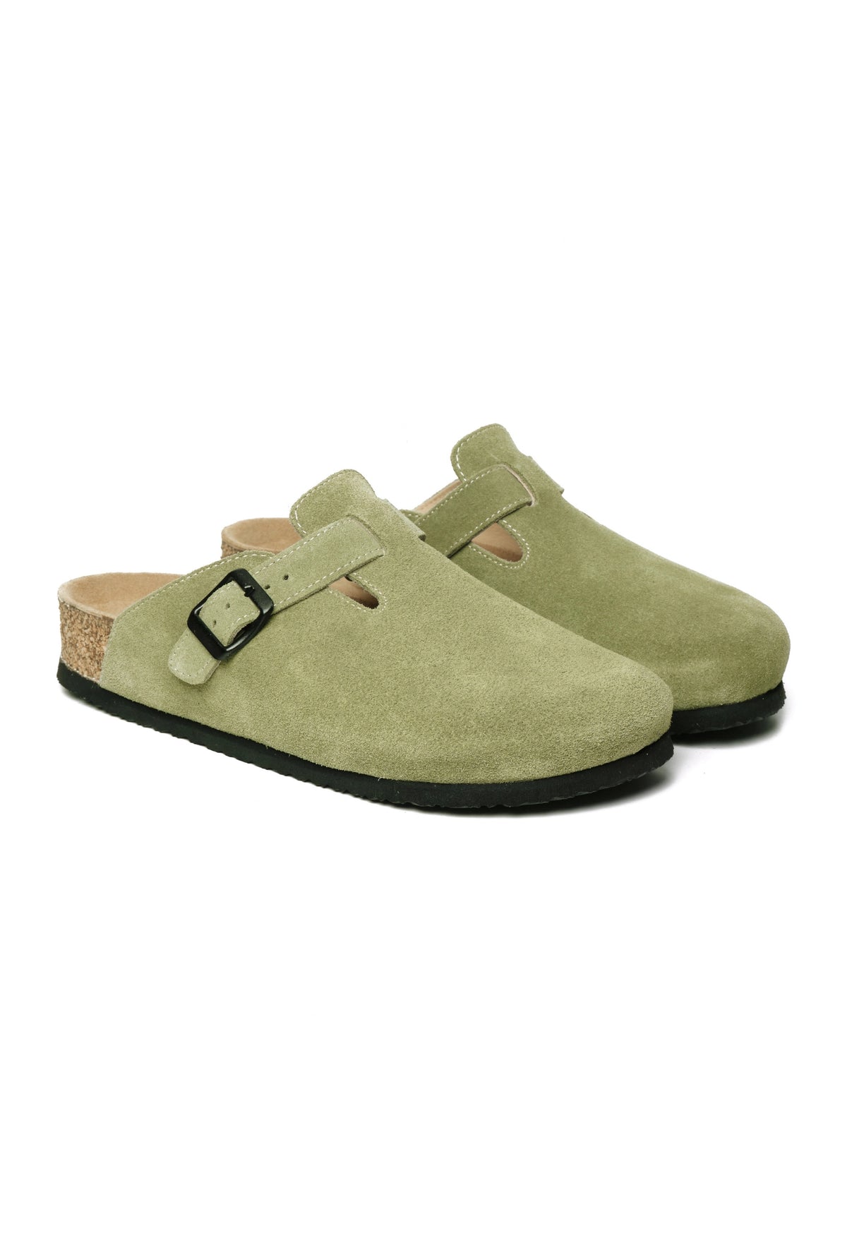 Susana- Natural Cork- Suede Leather- Avocado