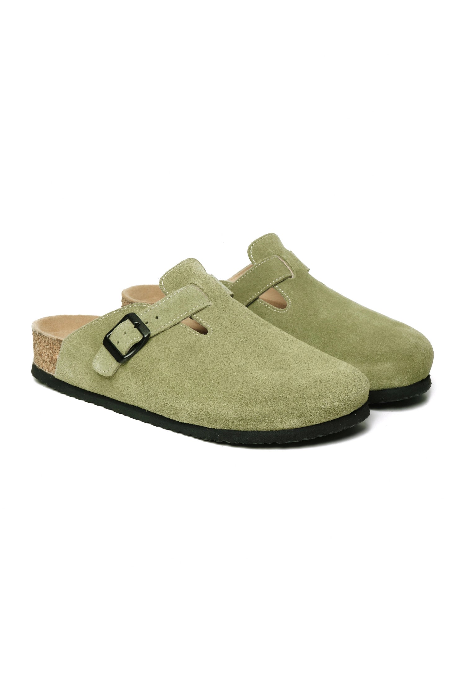 Susana- Natural Cork- Suede Leather- Avocado