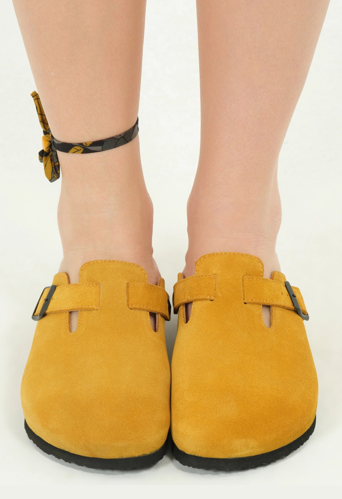 Susana- Natural Cork- Suede Leather- Mustard