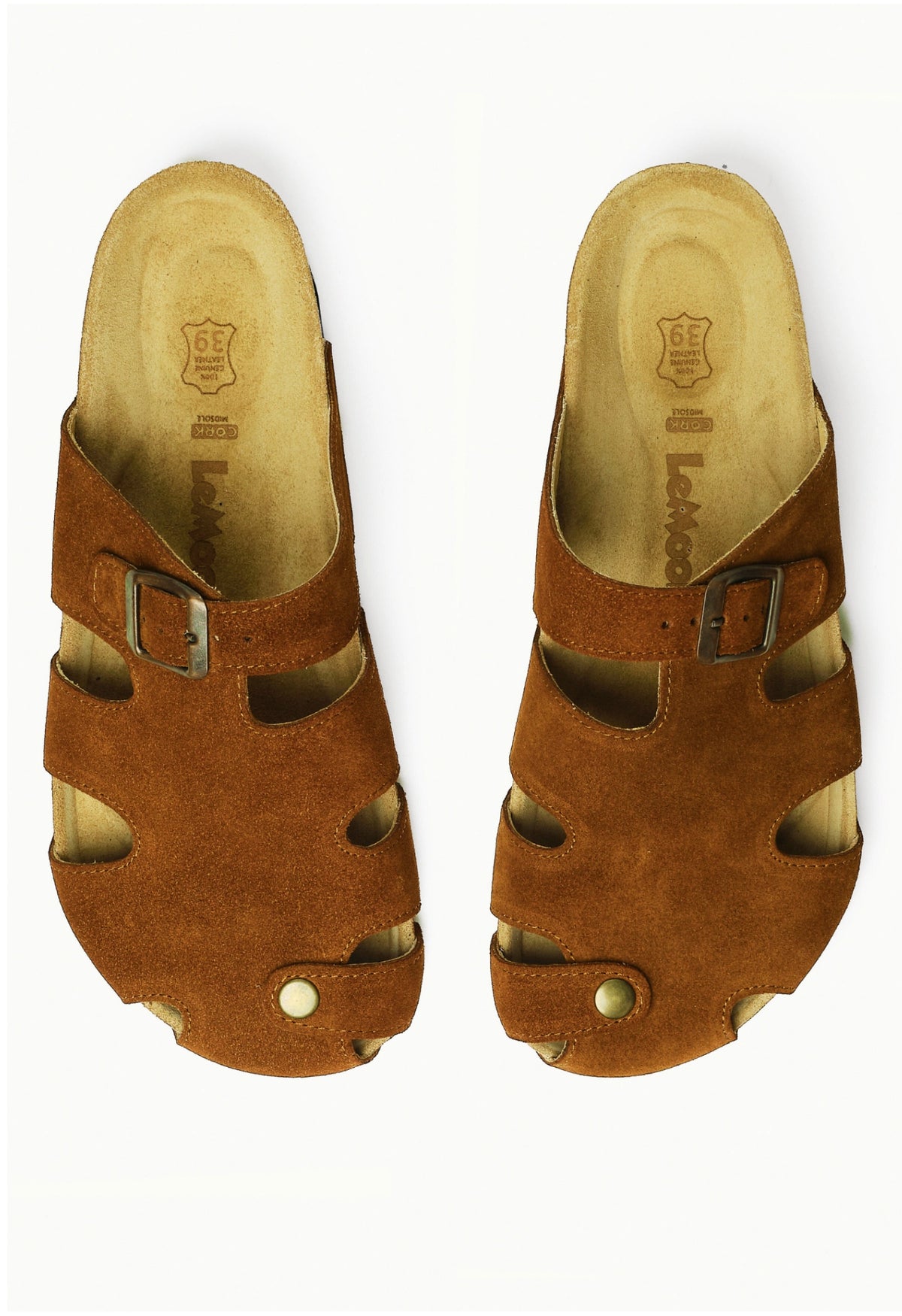 Diego- Natural Cork- Suede Leather- Cinnamon Powder
