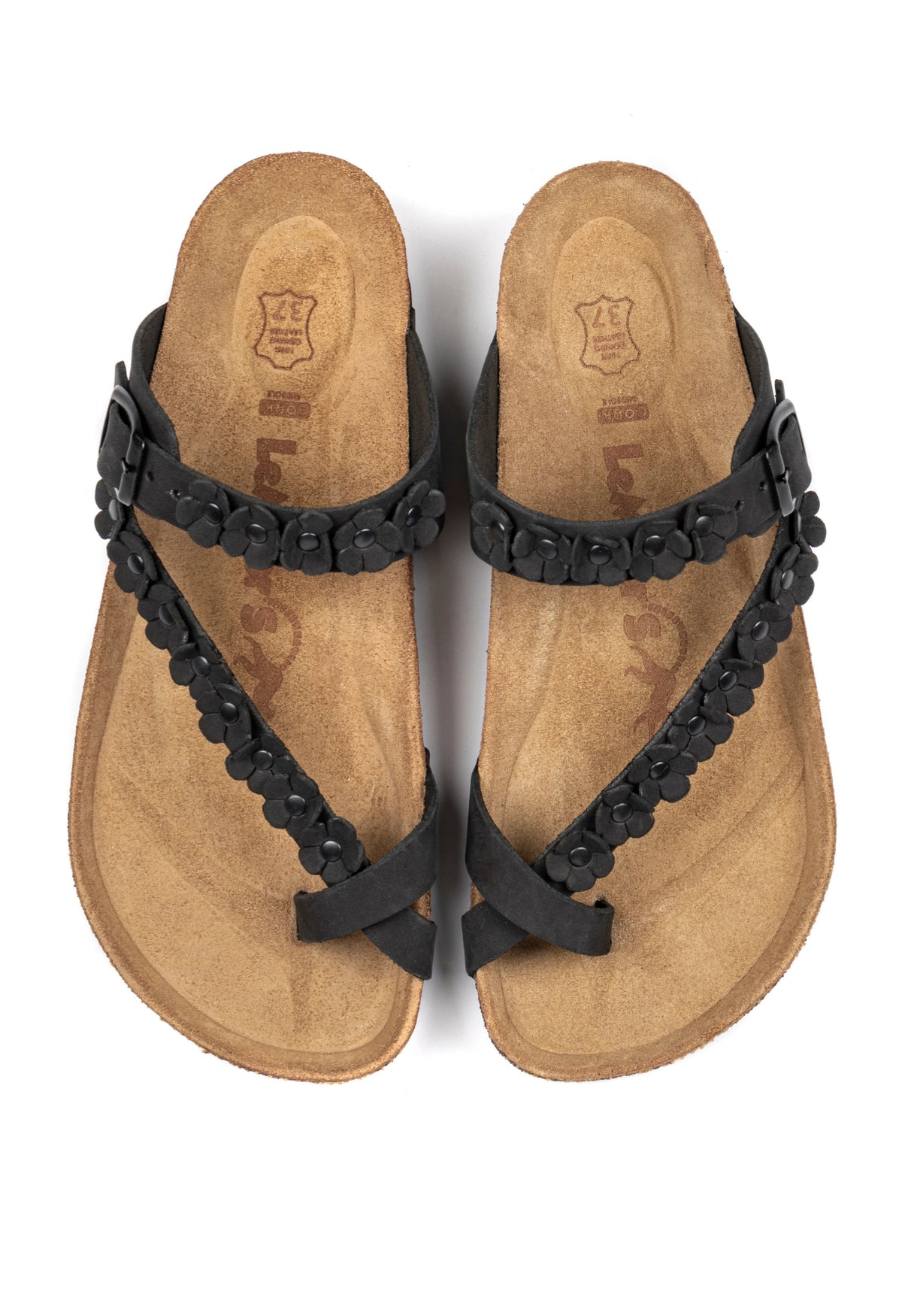 Jane- Natural Cork- Nubuck Leather- Black