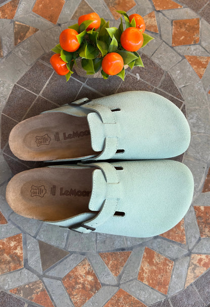 Susana- Natural Cork- Suede Leather- Mint