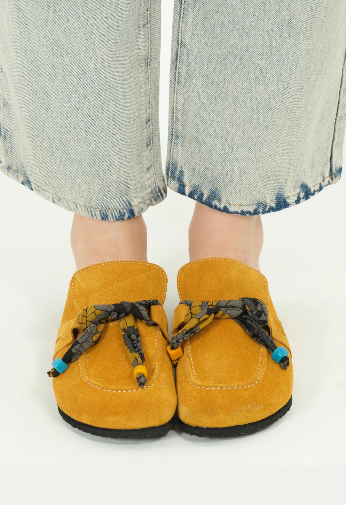 Rachel Natural Cork Suede Leather Mustard