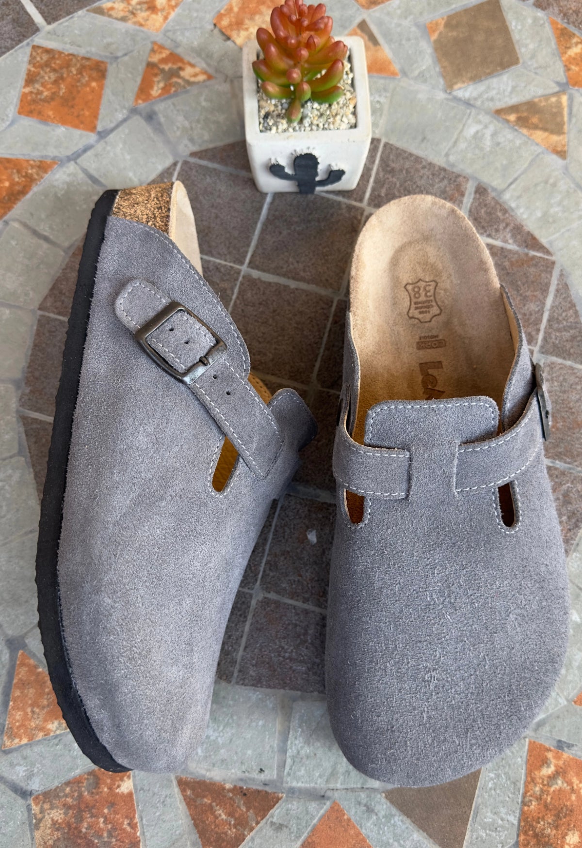 Susana- Natural Cork- Suede Leather- Antrasit