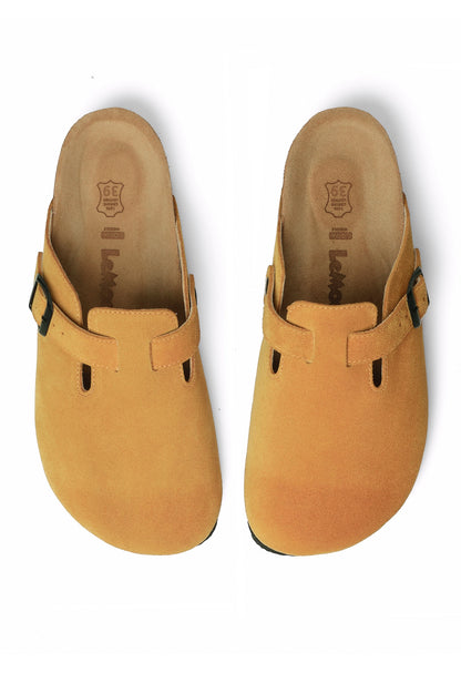 Susana- Natural Cork- Suede Leather- Mustard