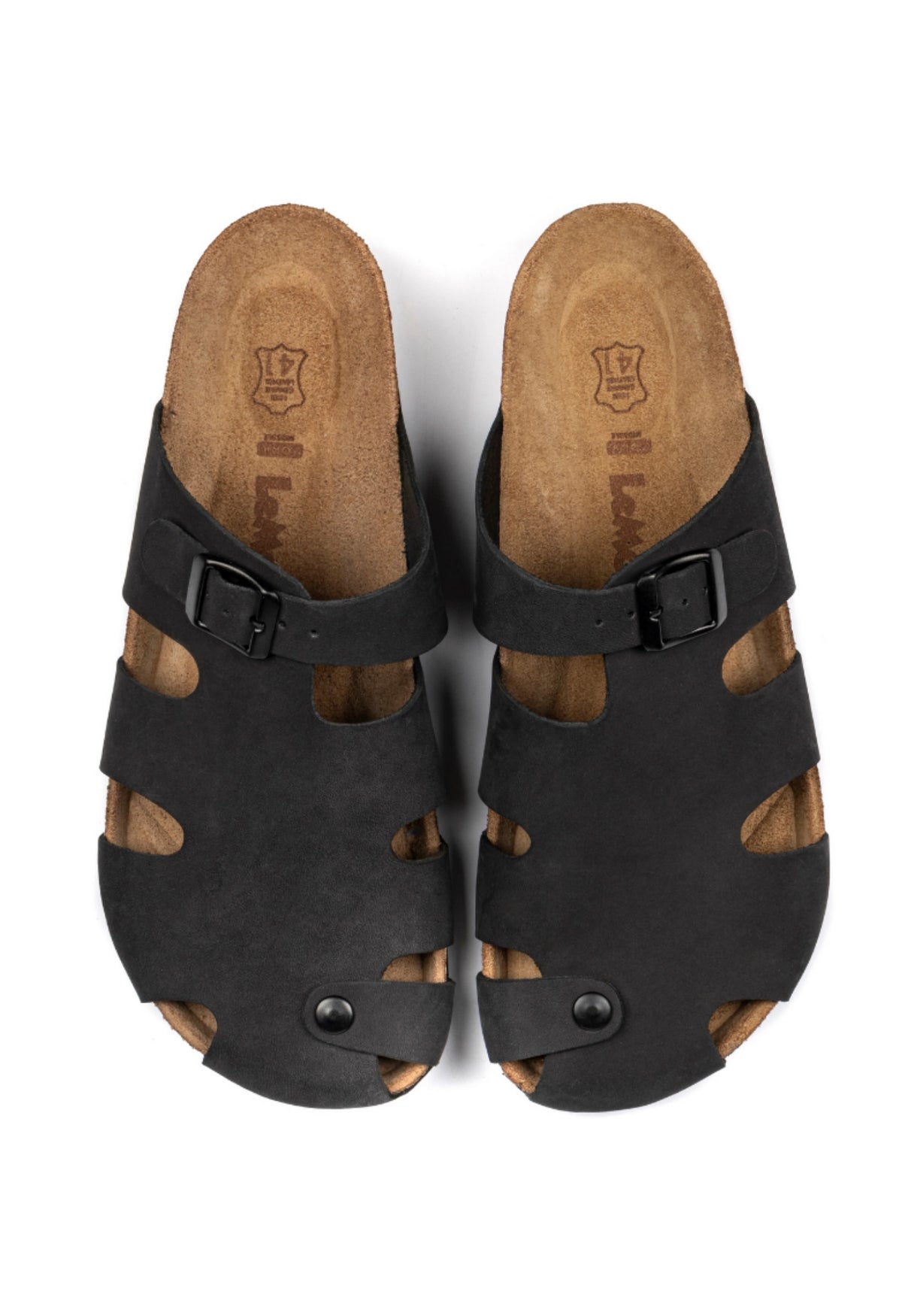 Diego- Natural Cork- Nubuck Leather- Black