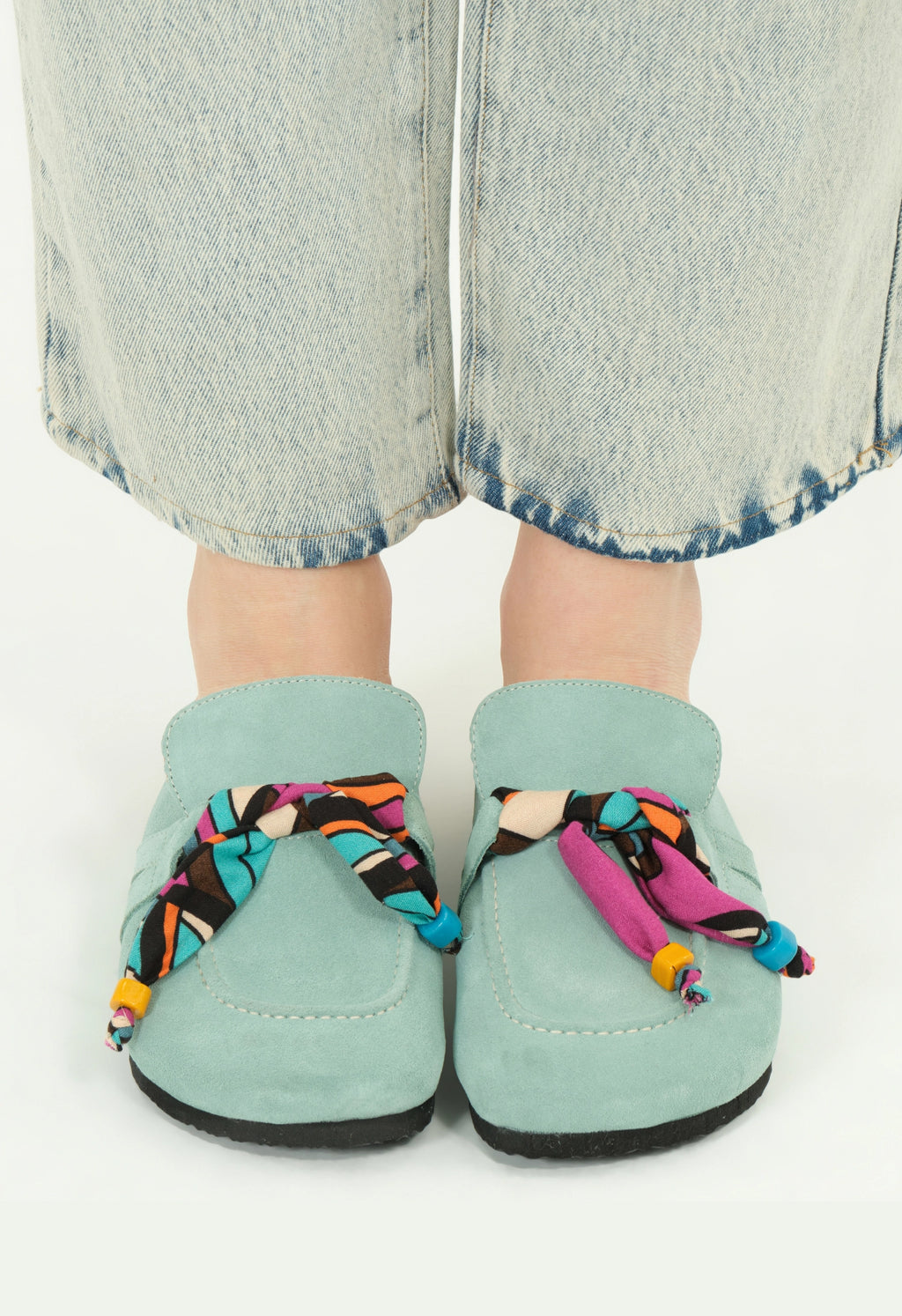 Rachel Natural Cork Suede Leather Mint