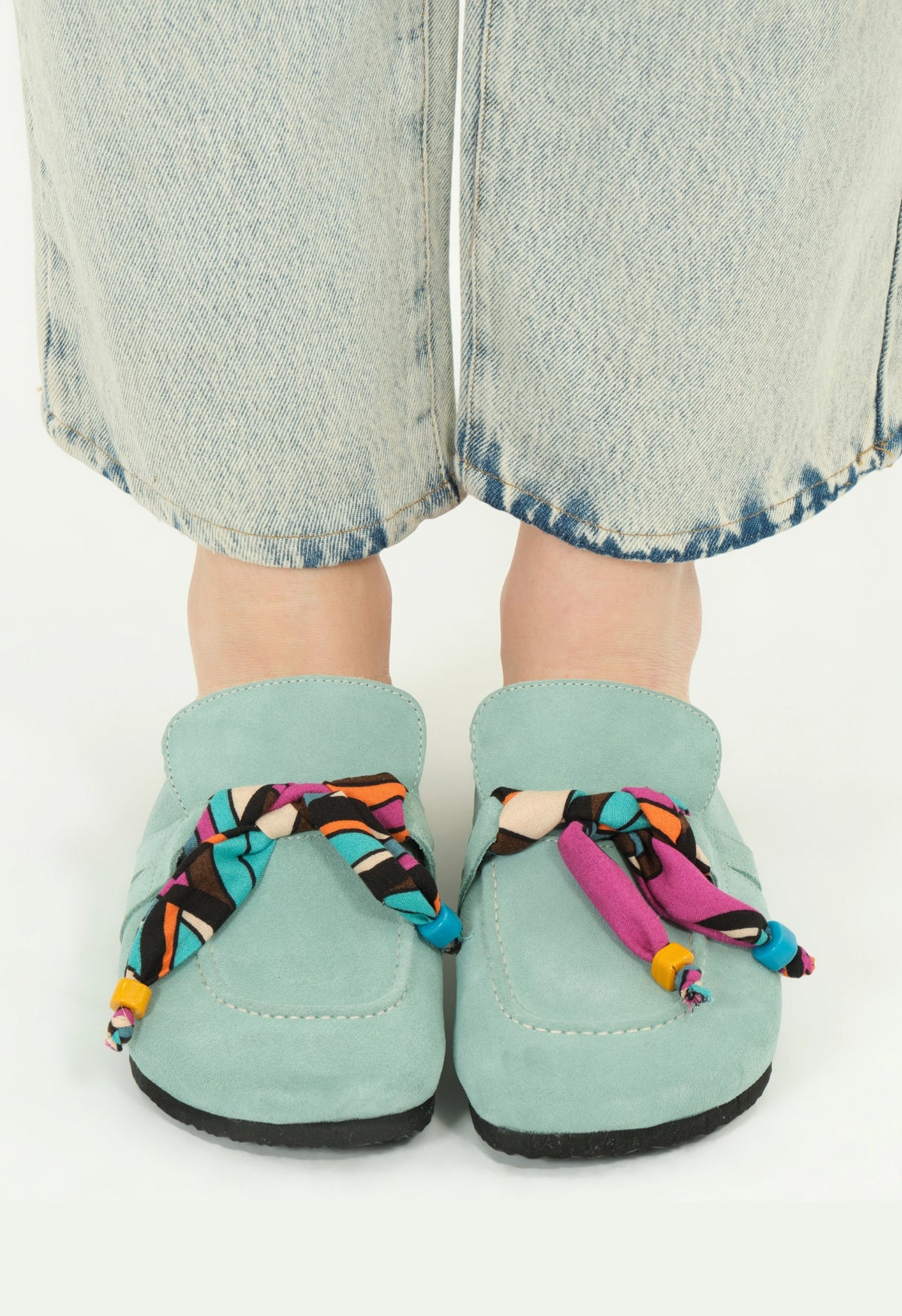 Rachel Natural Cork Suede Leather Mint