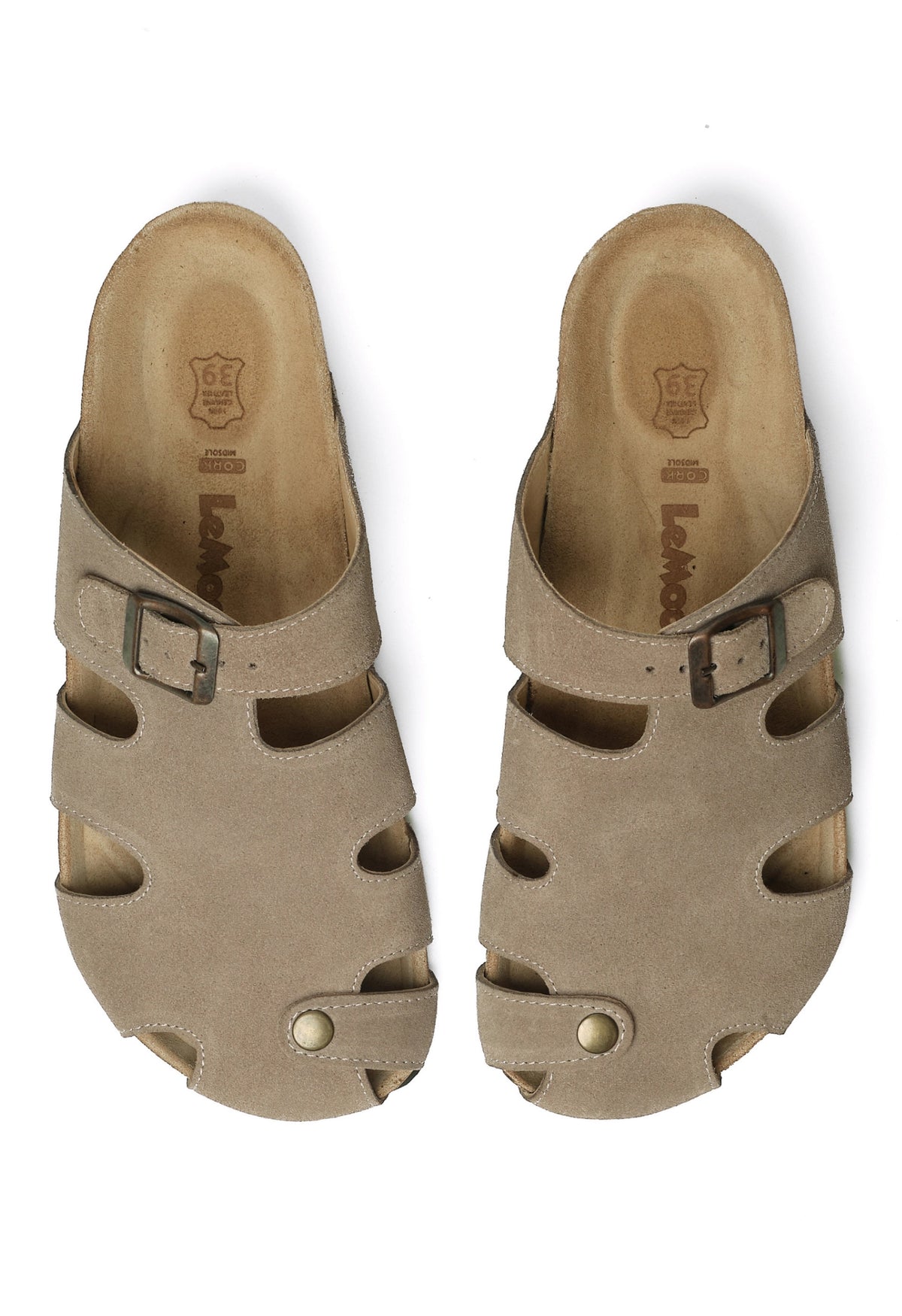 Diego- Natural Cork- Suede Leather- Mink