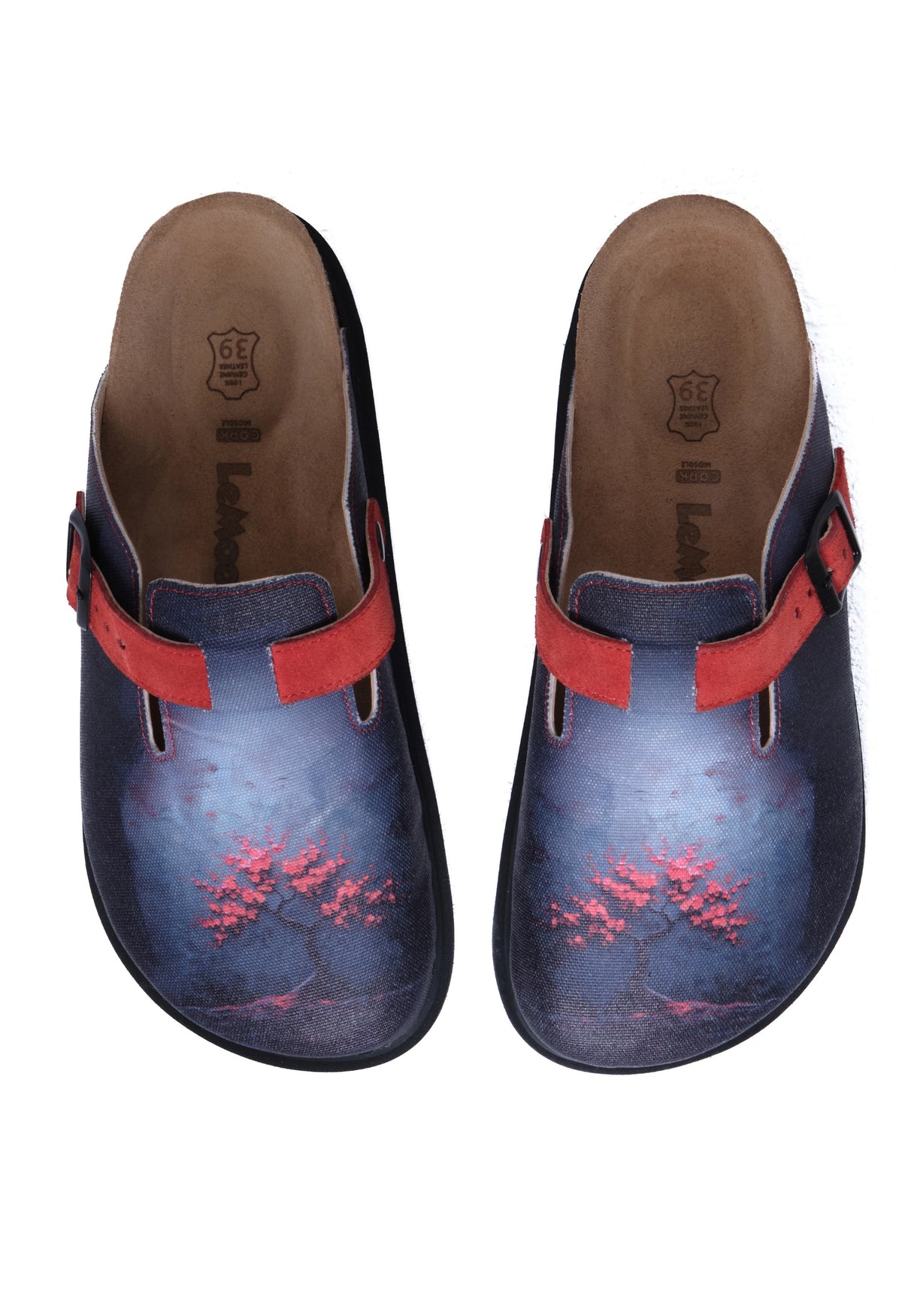 Justine- Natural Cork- Printed Waxed Canvas- Antrasit