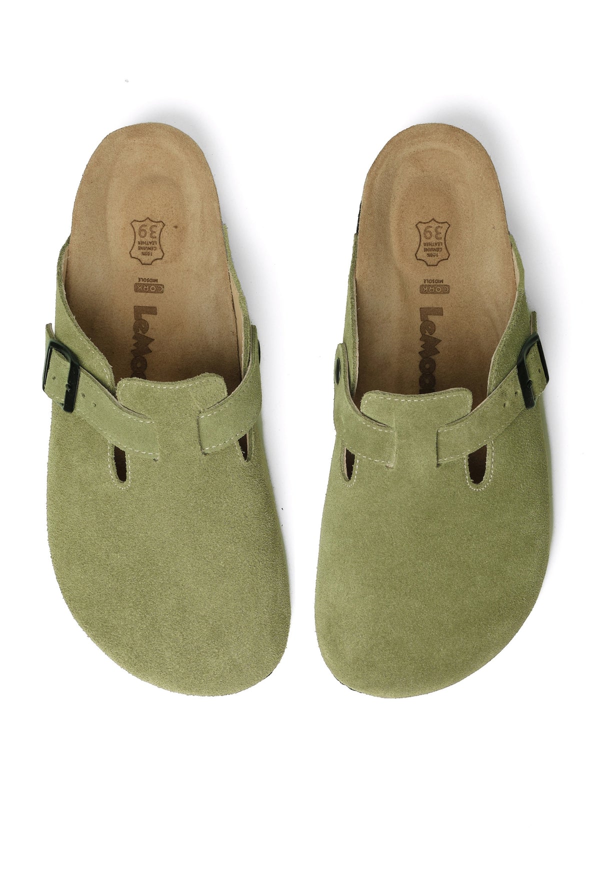 Susana- Natural Cork- Suede Leather- Avocado