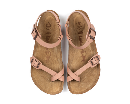 Helena- Natural Cork- Flat Grain Leather- Powder