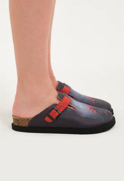 Justine- Natural Cork- Printed Waxed Canvas- Antrasit