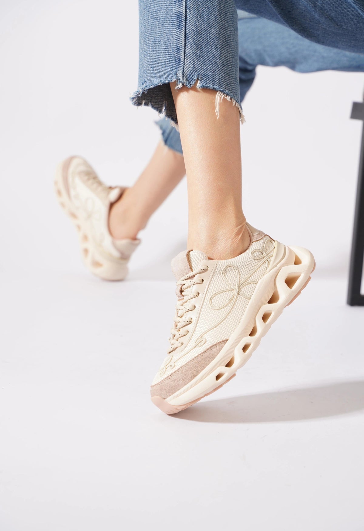 Lemoors Mia Fileli Yüzey Havalı Hafif Yumuşak Tabanlı Sneaker
