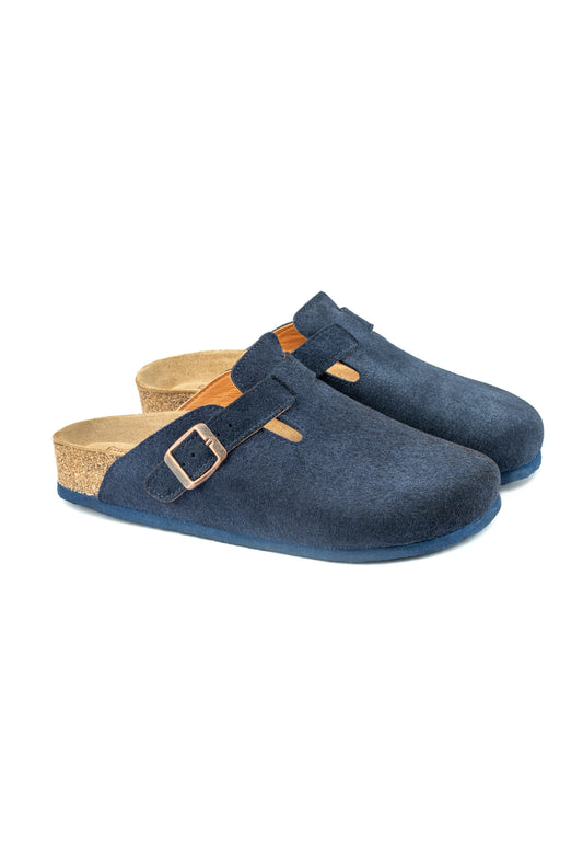 Susana- Natural Cork- Suede Leather- Navy Blue