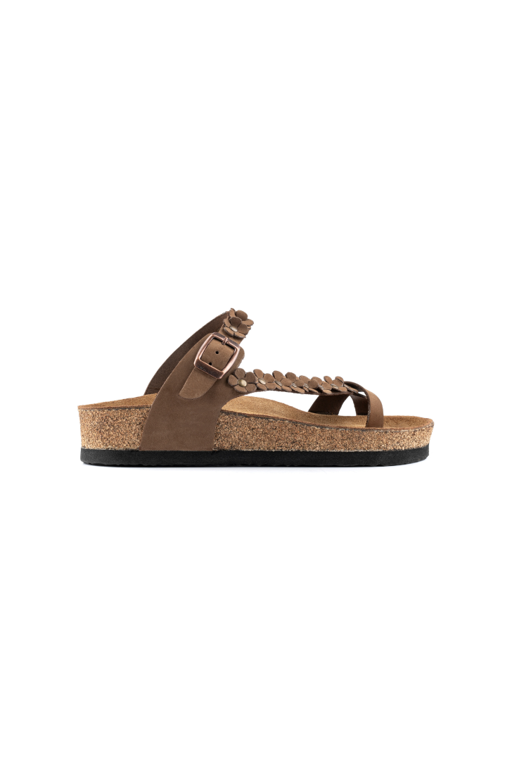 Jane- Natural Cork- Nubuck Leather- Sand