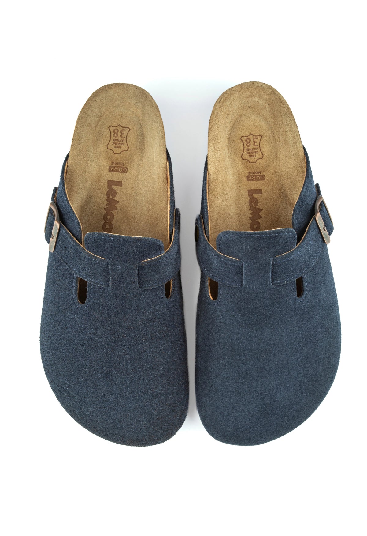 Susana- Natural Cork- Suede Leather- Navy Blue