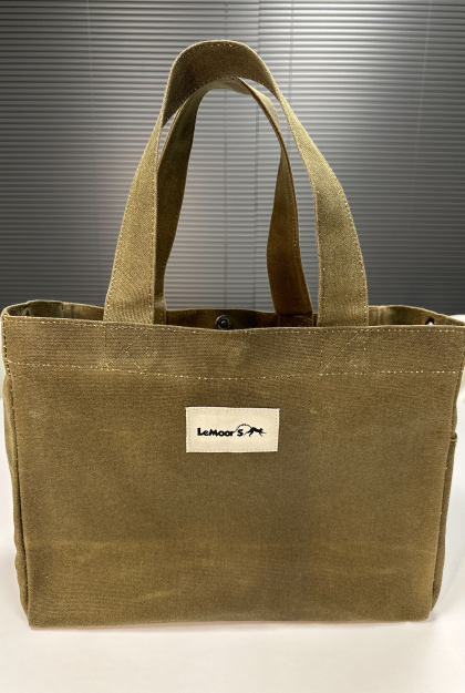 Lemoors Hibiscus Waxed Canvas Tote Bag Khaki