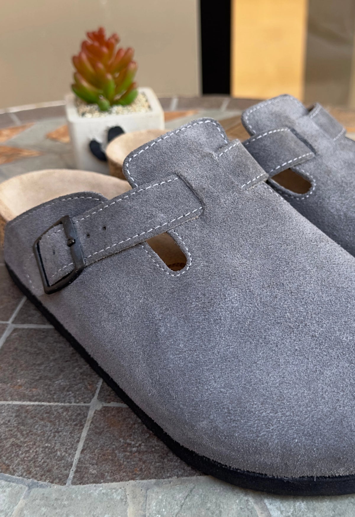 Susana- Natural Cork- Suede Leather- Antrasit