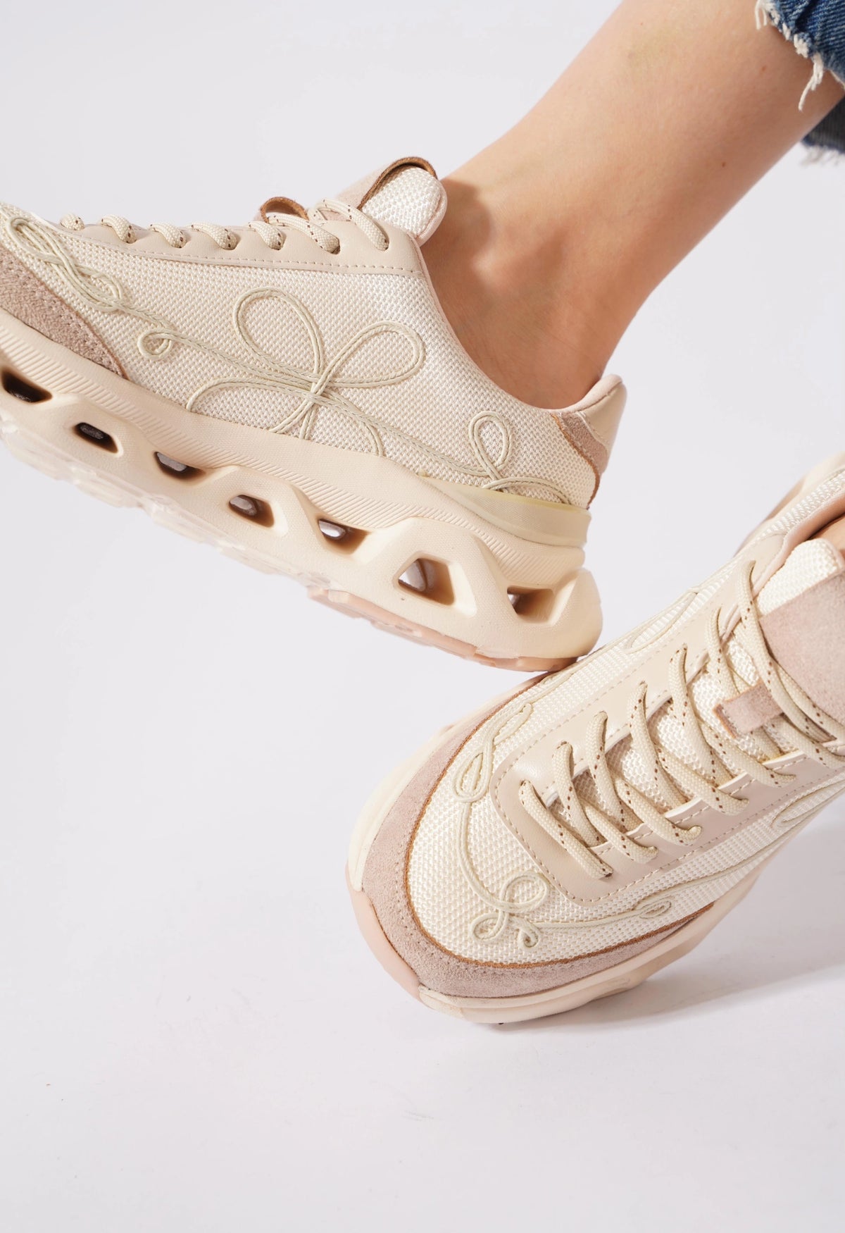 Lemoors Mia Fileli Yüzey Havalı Hafif Yumuşak Tabanlı Sneaker