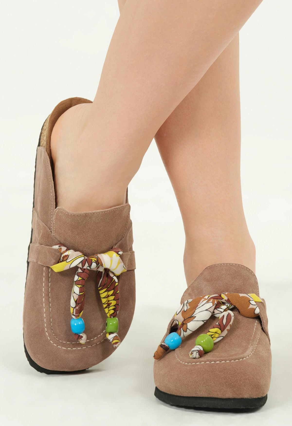 Rachel Natural Cork Suede Leather Mink
