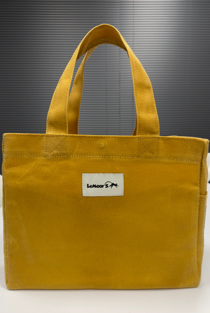 Lemoors Hibiscus Waxed Canvas Tote Bag Mustard